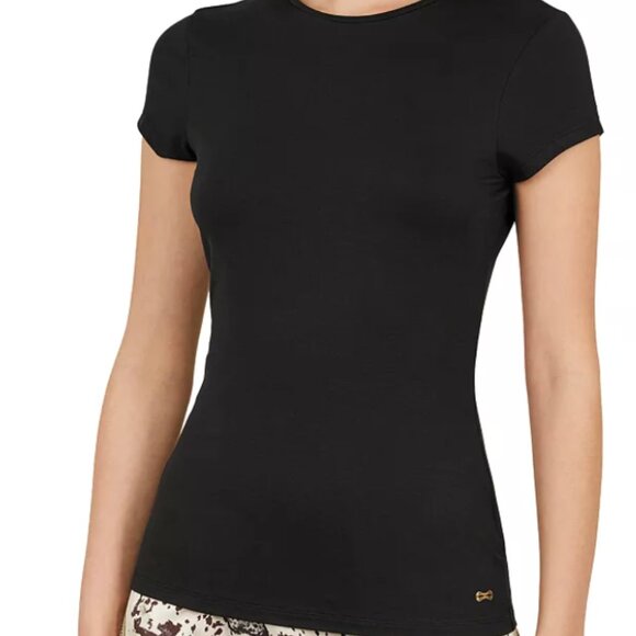 Ted Baker Calmin Fitted Tee blouse top black size 1 like new no tags - Picture 1 of 9